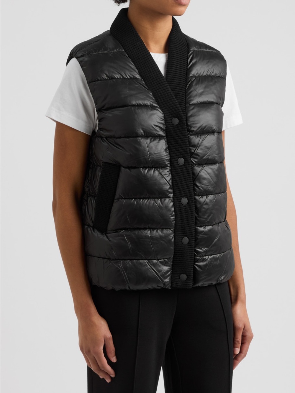 Varley Black Colwyn Combo Quilted Shell Vest